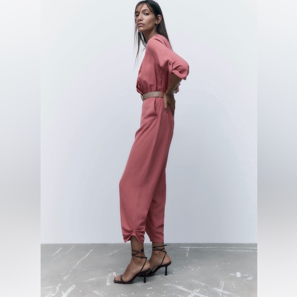 ZARA BELTED WRAP JUMPSUIT - Picture 5 of 13